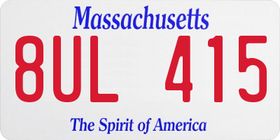 MA license plate 8UL415