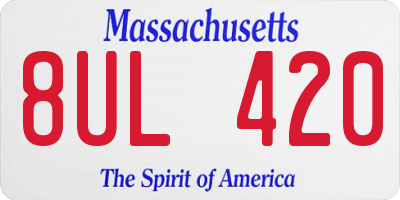 MA license plate 8UL420
