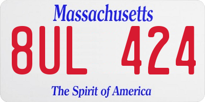 MA license plate 8UL424