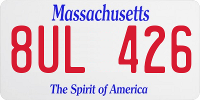 MA license plate 8UL426