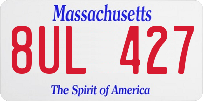 MA license plate 8UL427