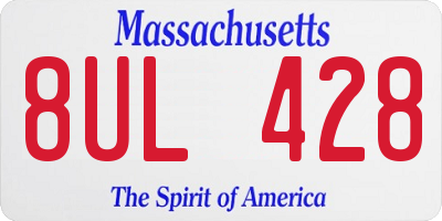 MA license plate 8UL428