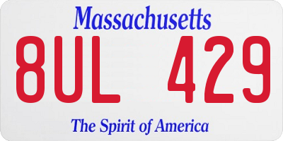 MA license plate 8UL429