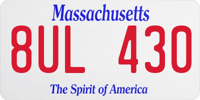 MA license plate 8UL430