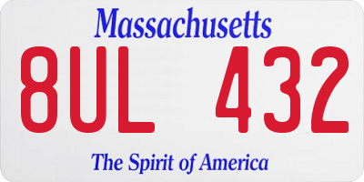 MA license plate 8UL432
