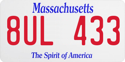 MA license plate 8UL433