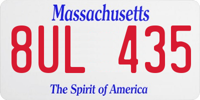 MA license plate 8UL435