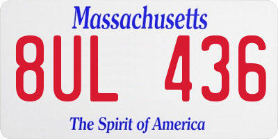 MA license plate 8UL436