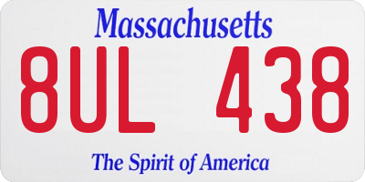 MA license plate 8UL438