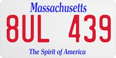 MA license plate 8UL439