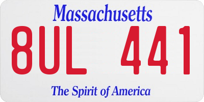 MA license plate 8UL441