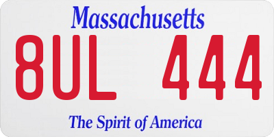 MA license plate 8UL444