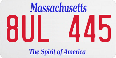 MA license plate 8UL445