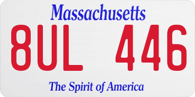 MA license plate 8UL446