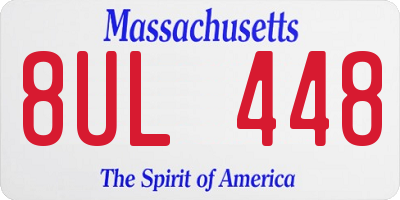 MA license plate 8UL448