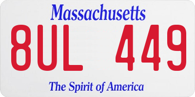 MA license plate 8UL449