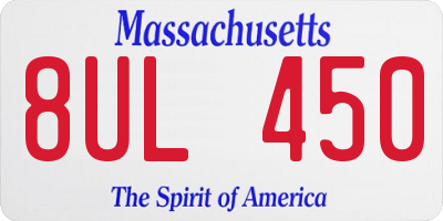 MA license plate 8UL450