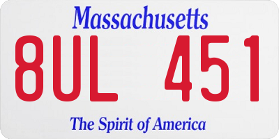 MA license plate 8UL451