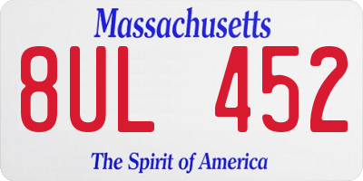 MA license plate 8UL452