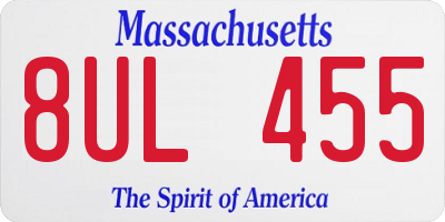 MA license plate 8UL455
