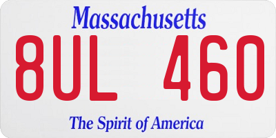 MA license plate 8UL460