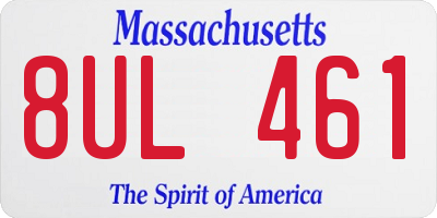 MA license plate 8UL461