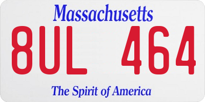 MA license plate 8UL464