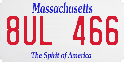 MA license plate 8UL466