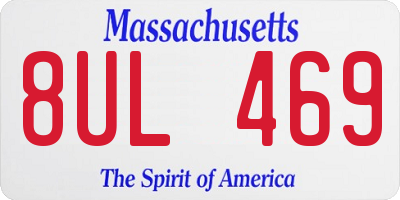 MA license plate 8UL469