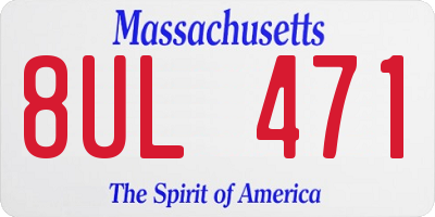 MA license plate 8UL471