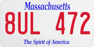 MA license plate 8UL472