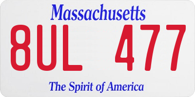 MA license plate 8UL477