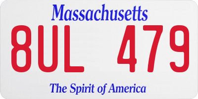 MA license plate 8UL479