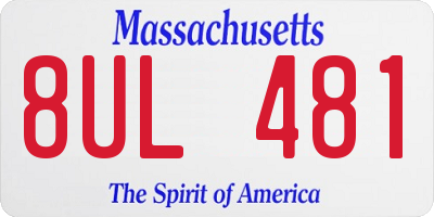 MA license plate 8UL481