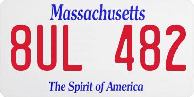 MA license plate 8UL482