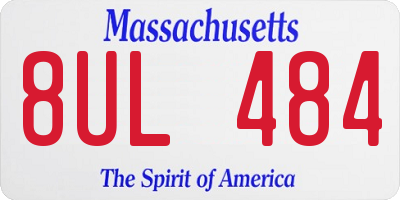 MA license plate 8UL484