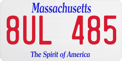 MA license plate 8UL485