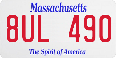 MA license plate 8UL490