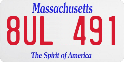 MA license plate 8UL491