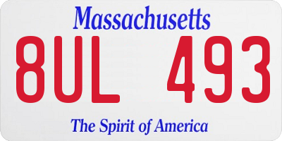 MA license plate 8UL493