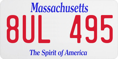 MA license plate 8UL495