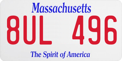 MA license plate 8UL496