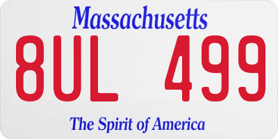 MA license plate 8UL499