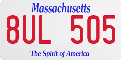 MA license plate 8UL505