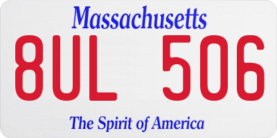 MA license plate 8UL506