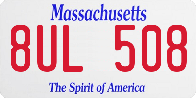 MA license plate 8UL508