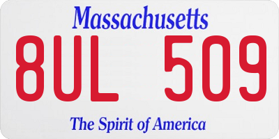 MA license plate 8UL509