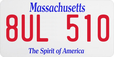 MA license plate 8UL510
