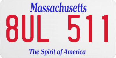 MA license plate 8UL511