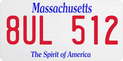 MA license plate 8UL512